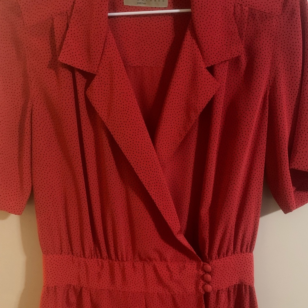 Vintage Liz Claiborne red dress size 8. Tulip hem. - Picture 2 of 6